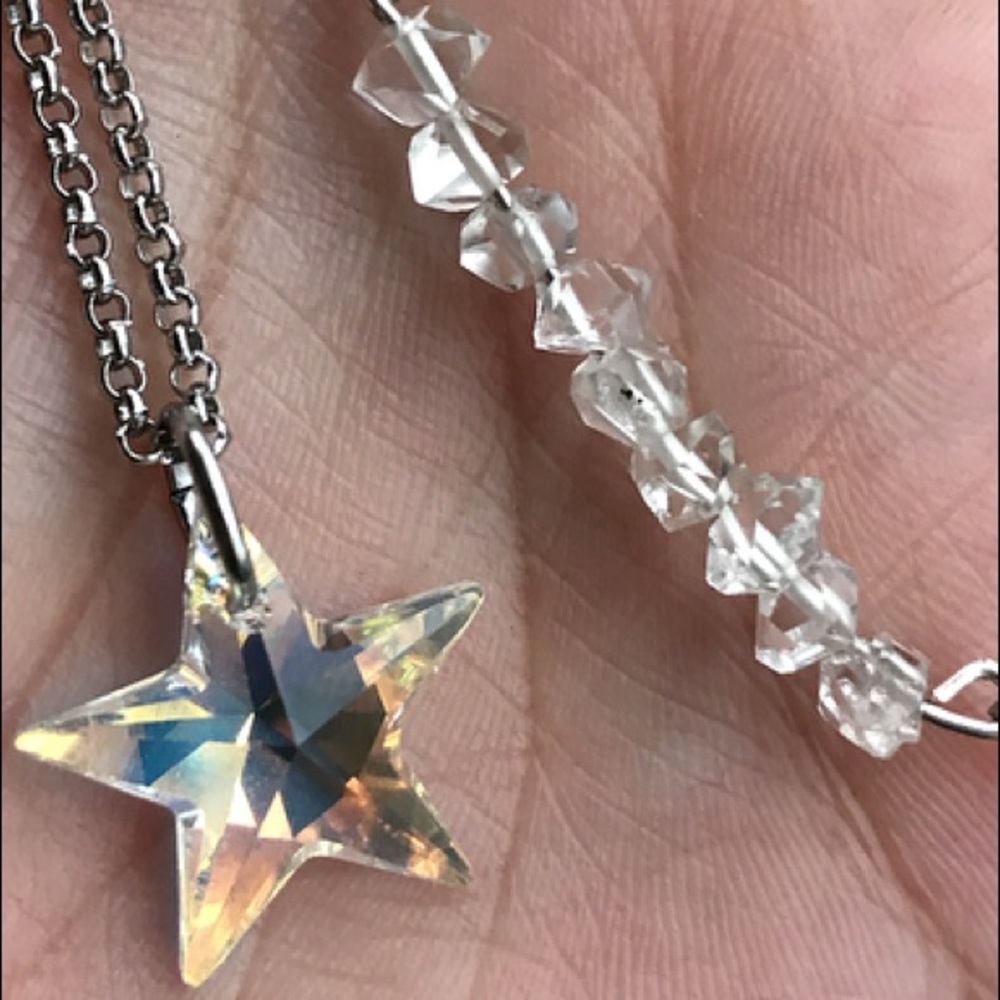 Genuine herkimer diamonds swarovski star necklace - Picture 5 of 8